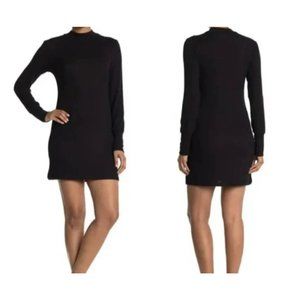 Nordstrom Abound Long Sleeve Mock Neck Knit Mini Dress - Black NEW